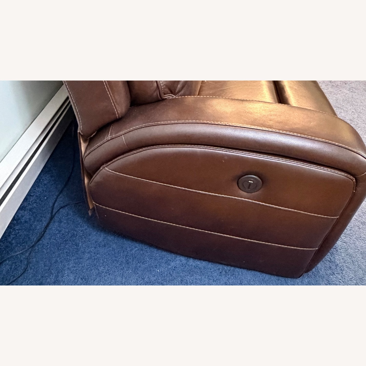 Macy's Dark Brown Leather 3 Seater Sofa - image-3
