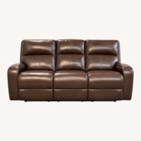Macy's Dark Brown Leather 3 Seater Sofa