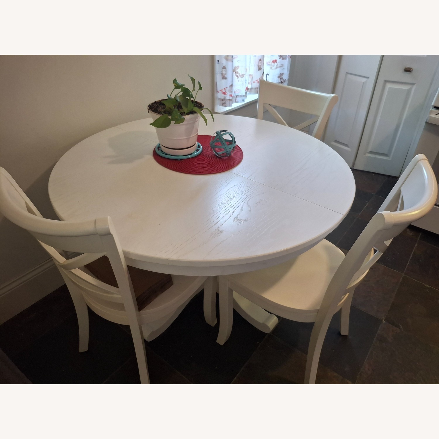 Pottery Barn White Wood Dining Table - image-1