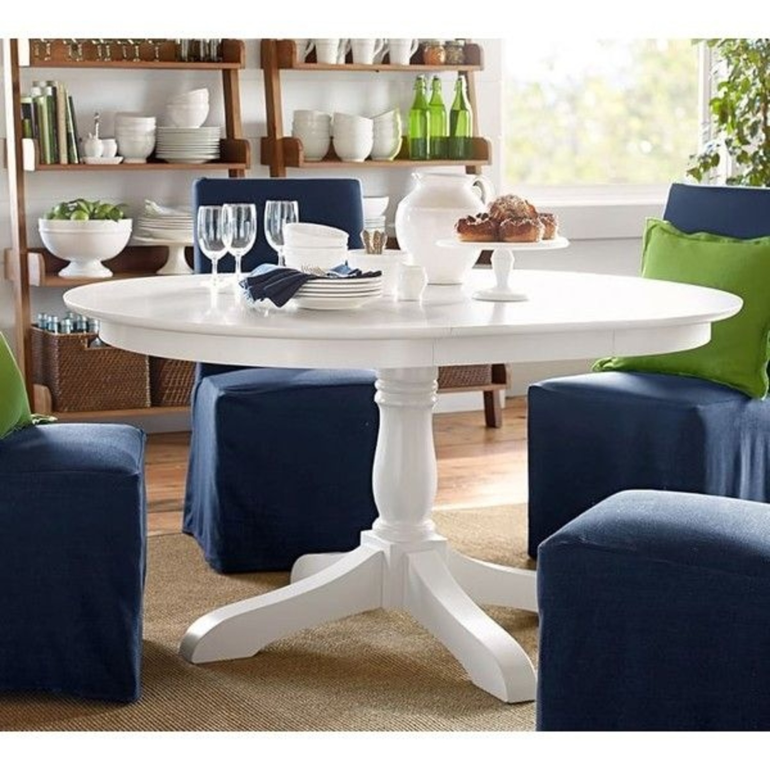 Pottery Barn White Wood Dining Table - image-4