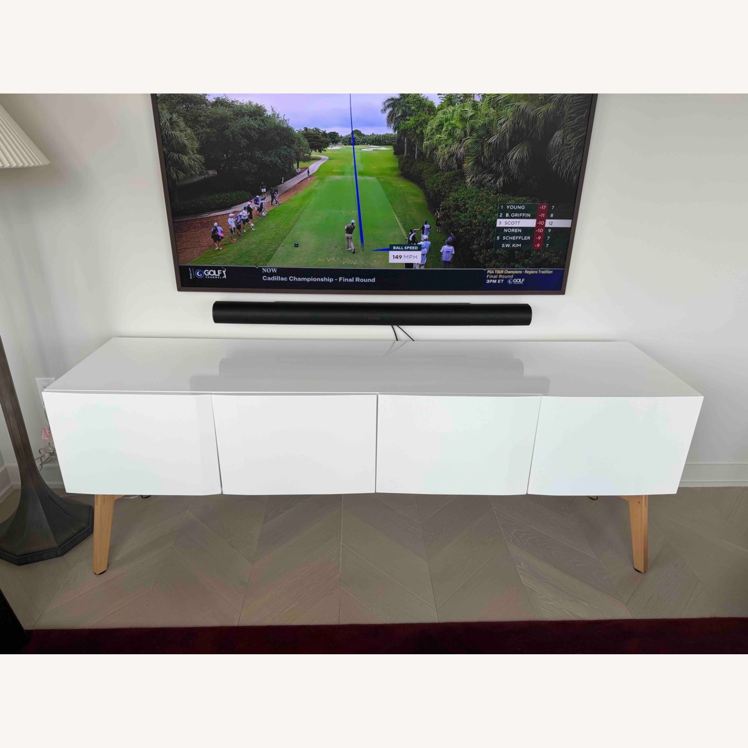 CB2 Alba Large White Lacquer Credenza - image-1