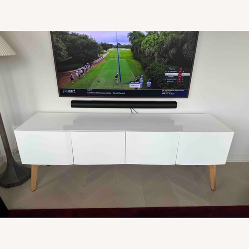 Used CB2 Alba Large White Lacquer Credenza for sale on AptDeco