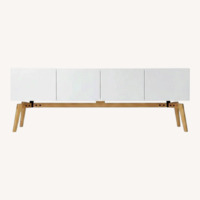 CB2 Alba Large White Lacquer Credenza