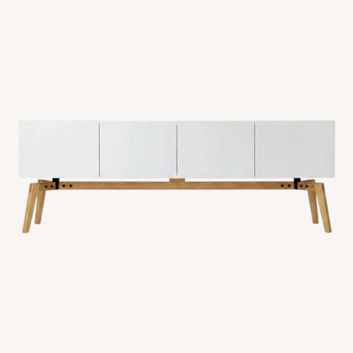 Used CB2 Alba Large White Lacquer Credenza for sale on AptDeco