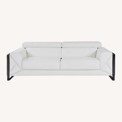 Used Orren Ellis White Leather Loveseat for sale on AptDeco