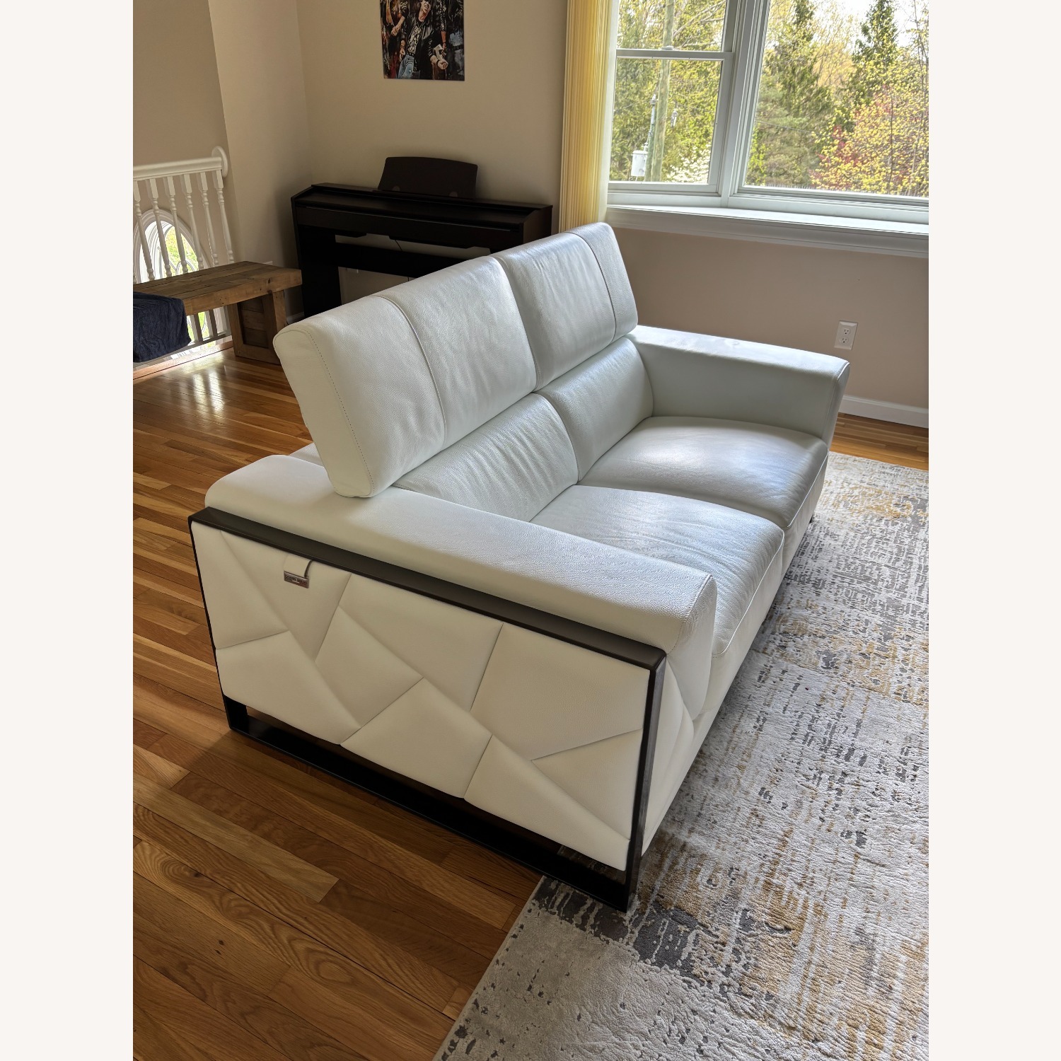 Orren Ellis White Leather Loveseat - image-2