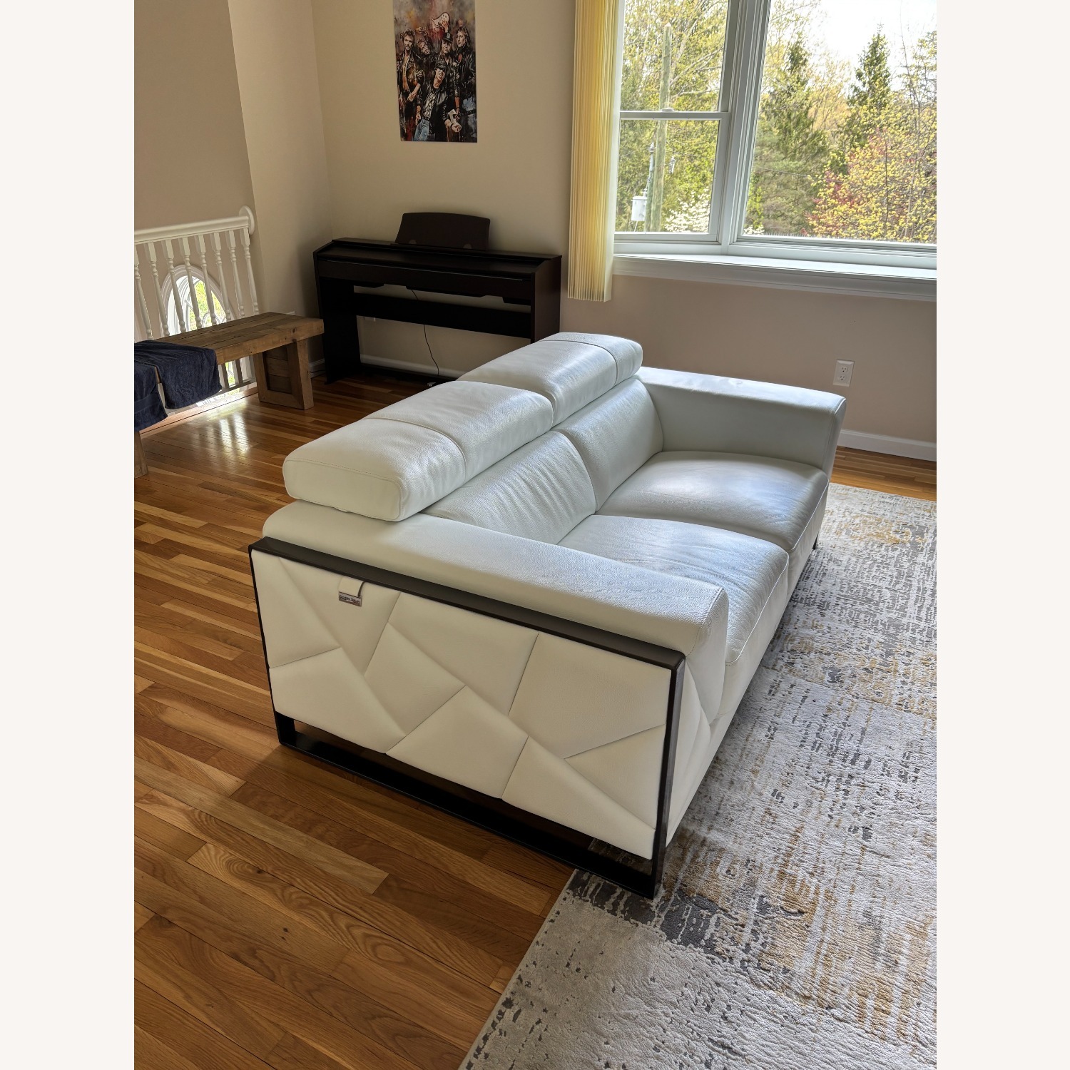 Orren Ellis White Leather Loveseat - image-3