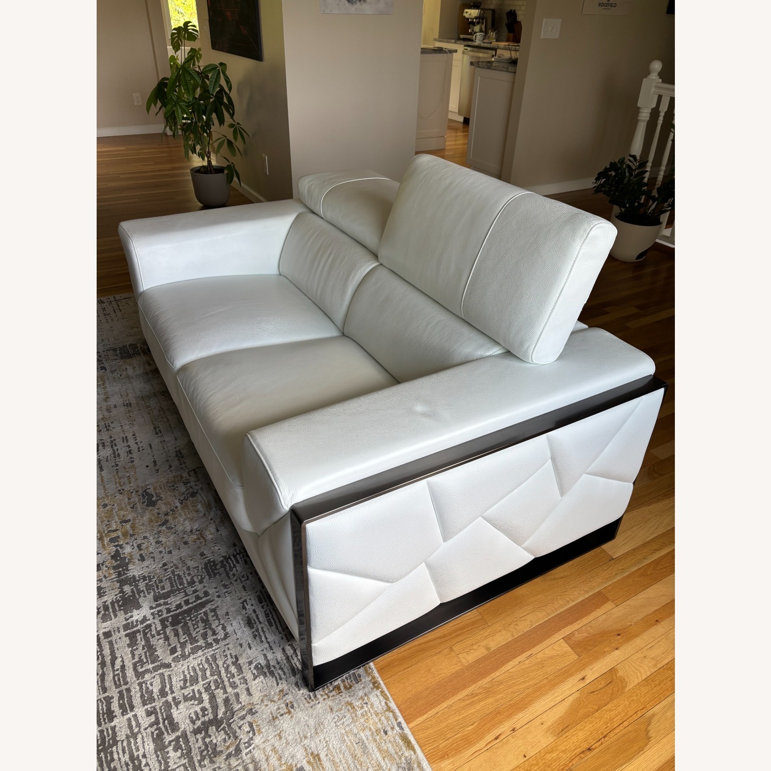 Orren Ellis White Leather Loveseat - image-5