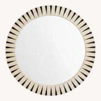 Currey and Company White Glass Wall Mirror