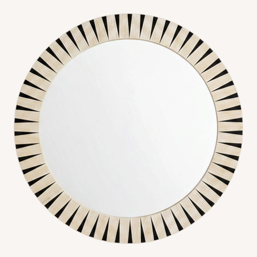 Used Currey and Company White Glass Wall Mirror for sale on AptDeco
