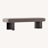 CB2 Light Gray Fabric Bench