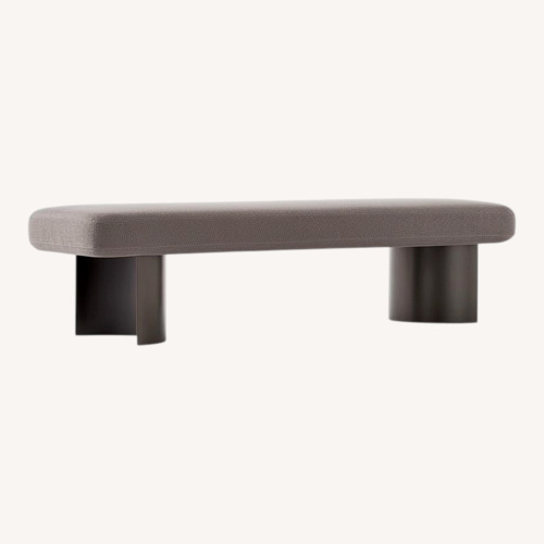Used CB2 Light Gray Fabric Bench for sale on AptDeco