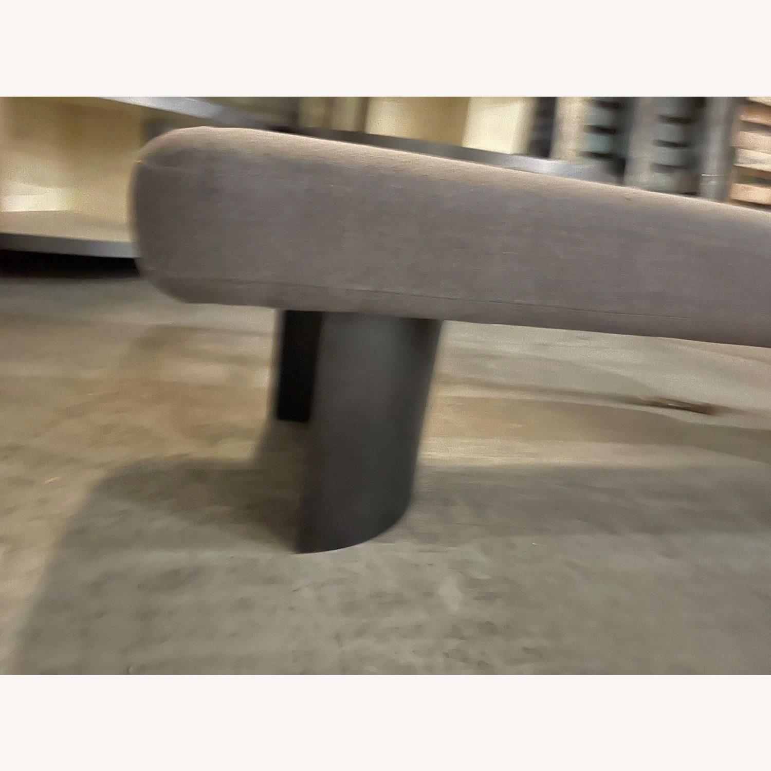 CB2 Light Gray Fabric Bench - image-2