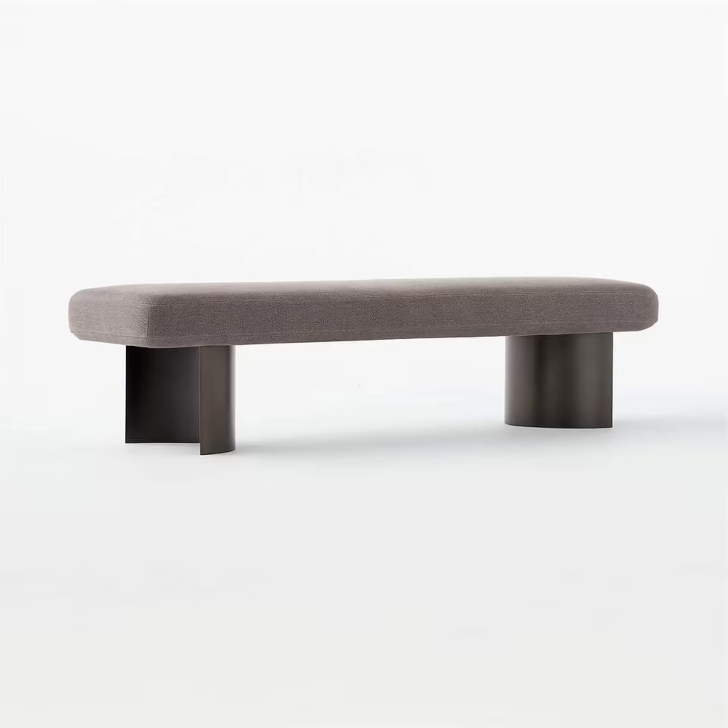 CB2 Light Gray Fabric Bench - image-7