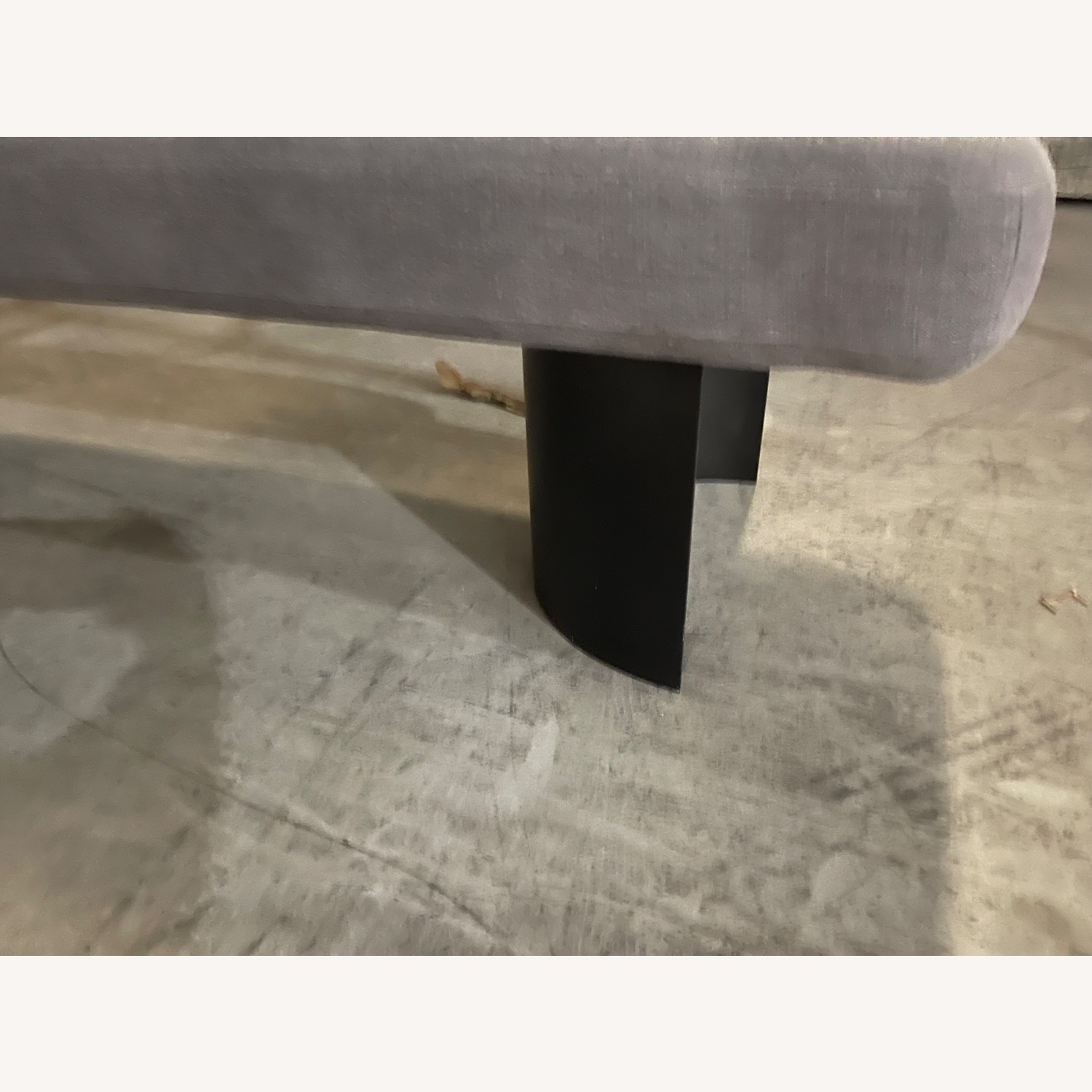CB2 Light Gray Fabric Bench - image-1