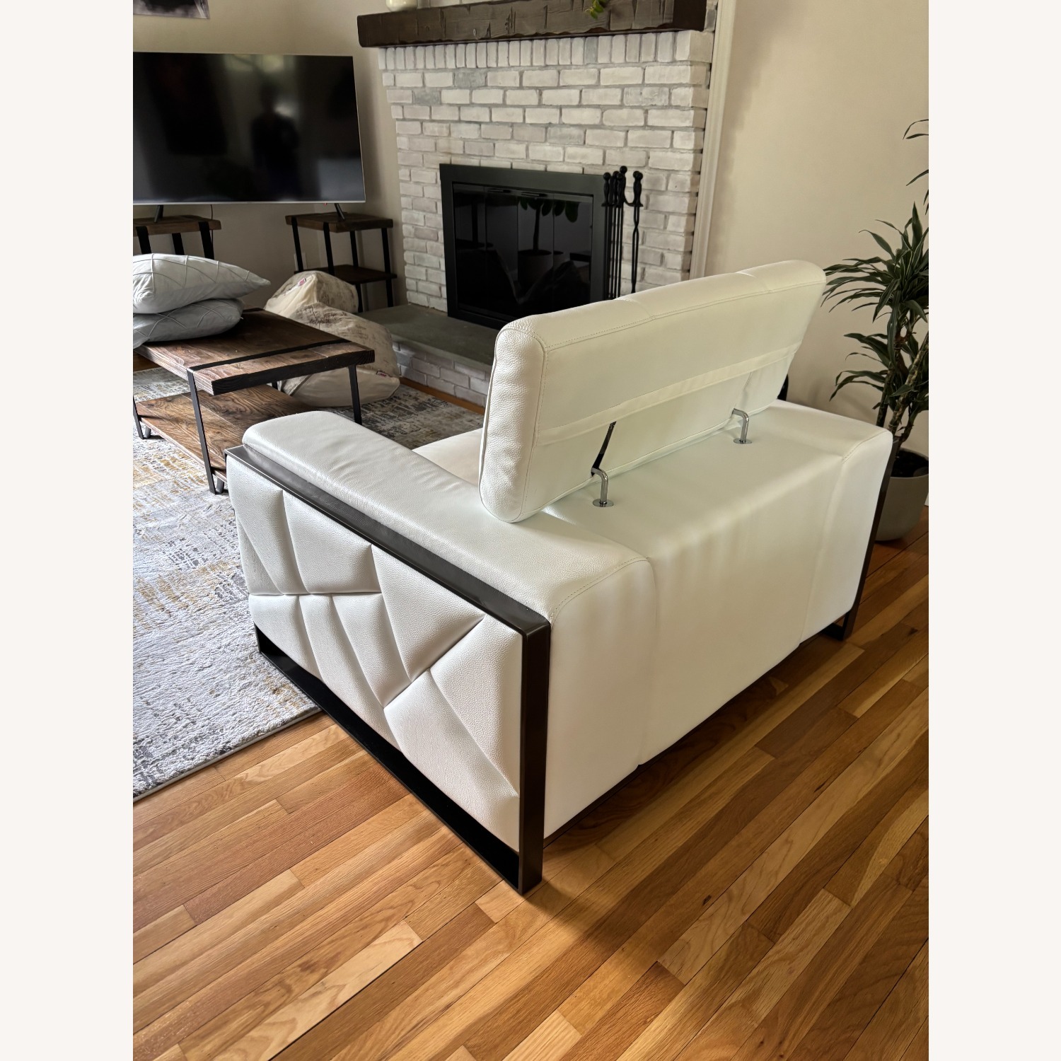 White Leather Armchair - image-3
