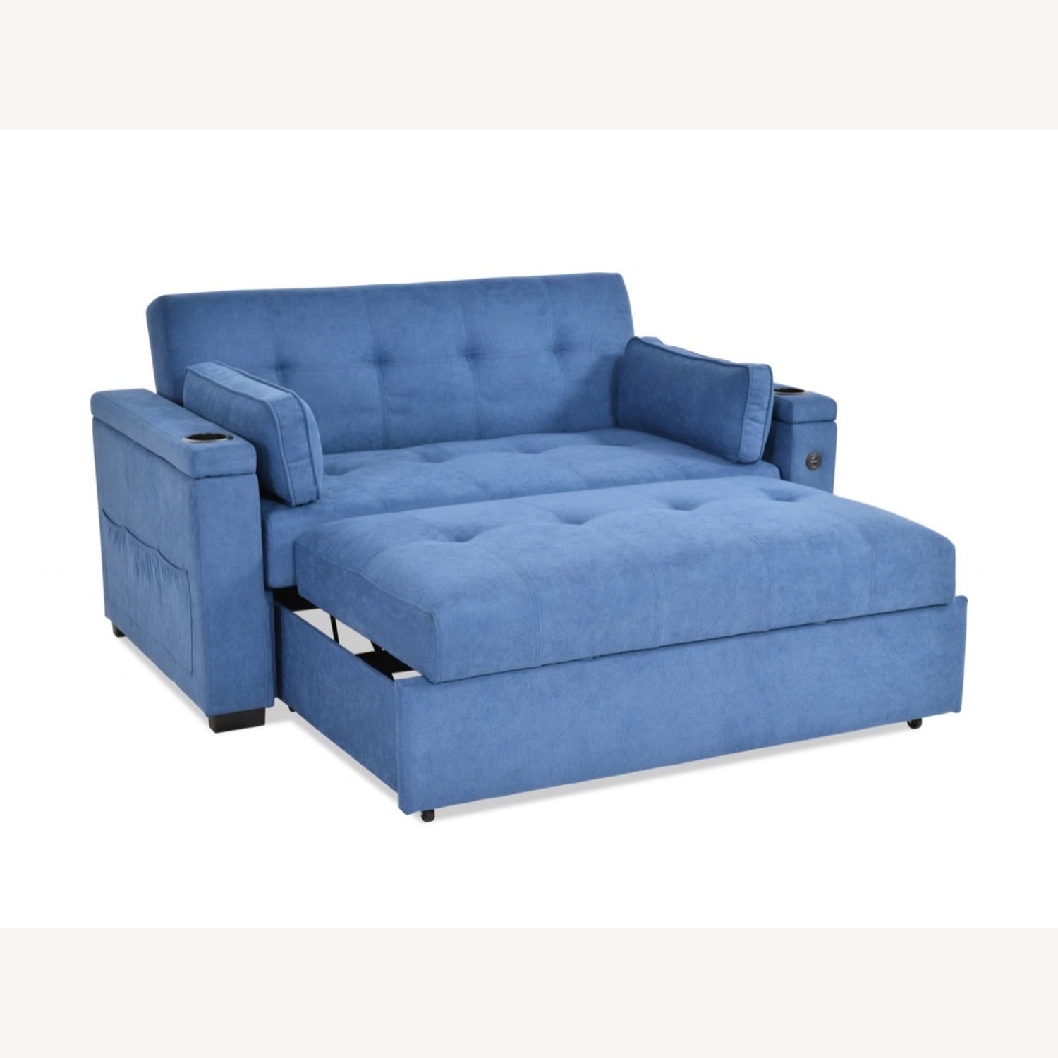 Bob's Discount Furniture Blue Loveseat Sleeper Sofa - image-2