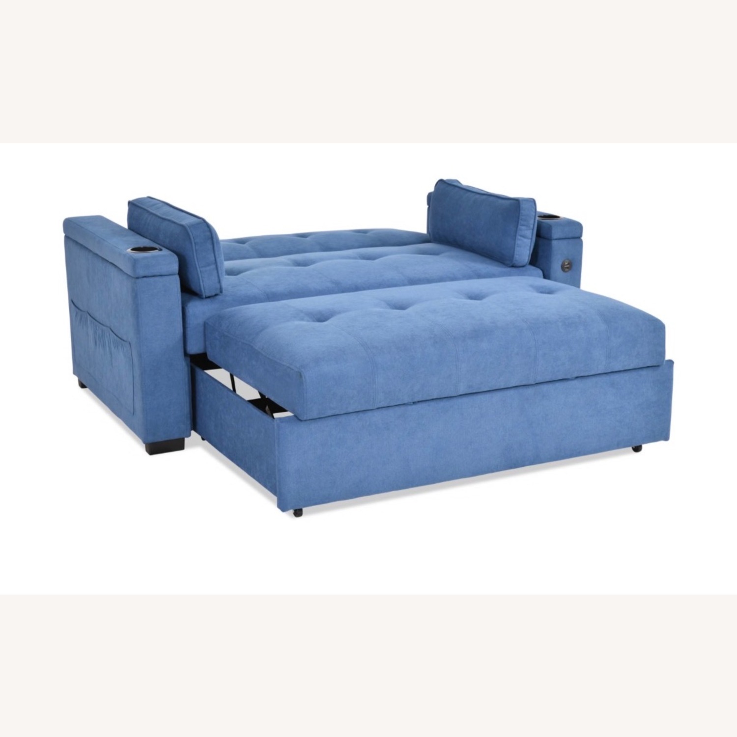 Bob's Discount Furniture Blue Loveseat Sleeper Sofa - image-3