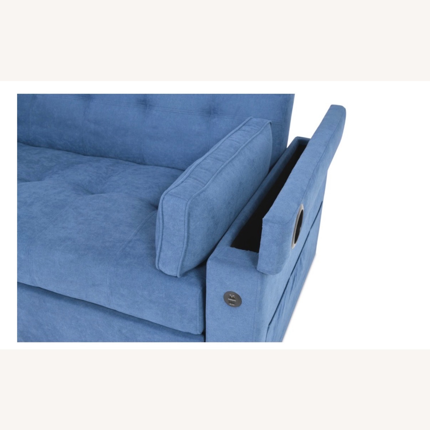 Bob's Discount Furniture Blue Loveseat Sleeper Sofa - image-4