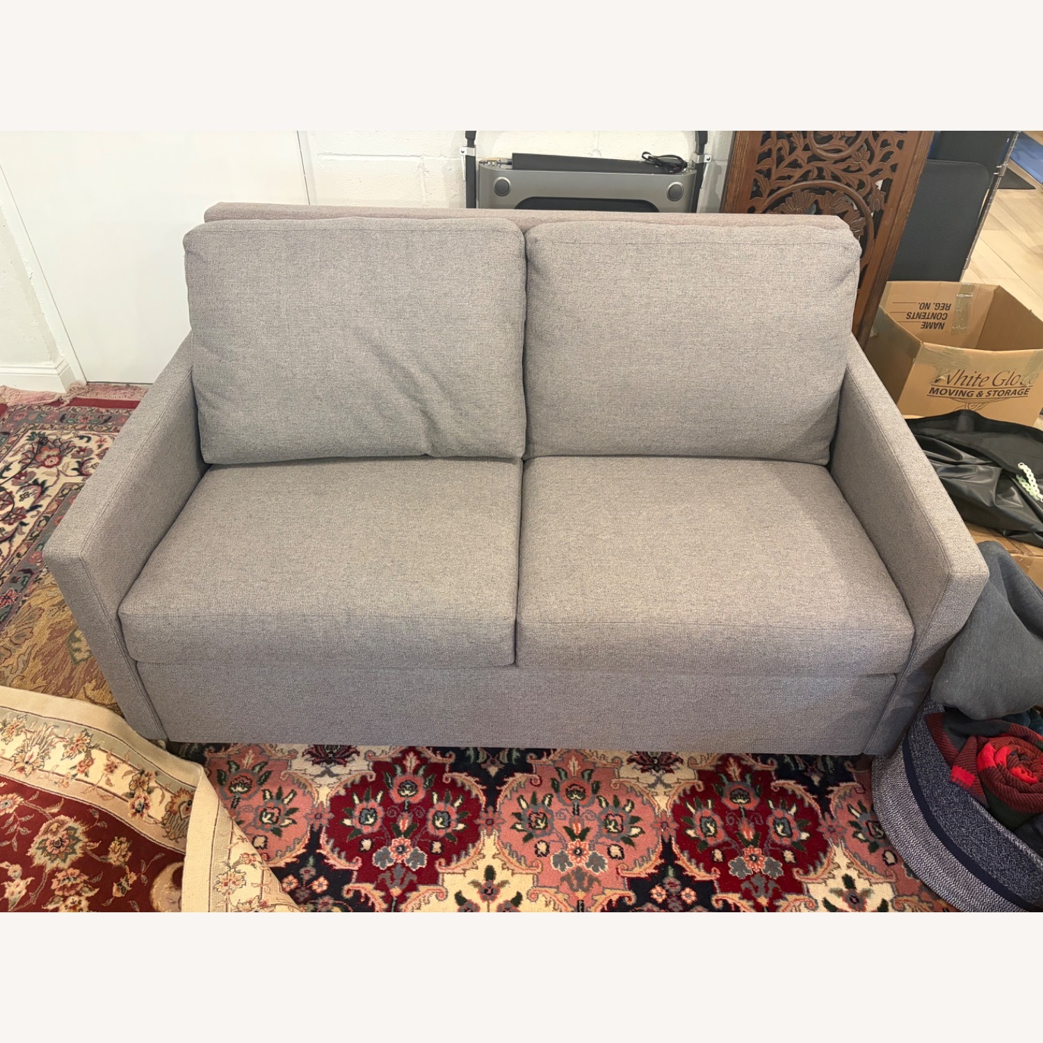 American Leather Bentley Gray Fabric Sleeper Sofa - image-1