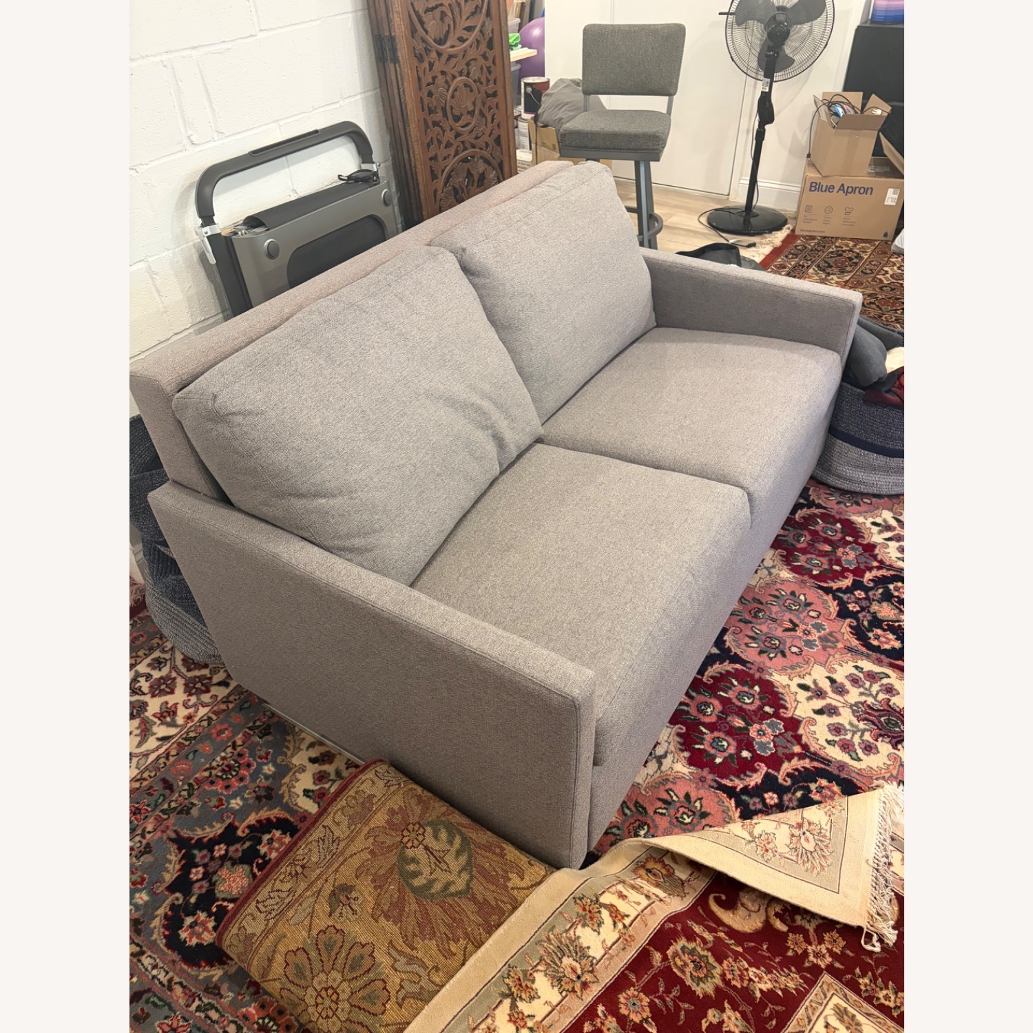 American Leather Bentley Gray Fabric Sleeper Sofa - image-3