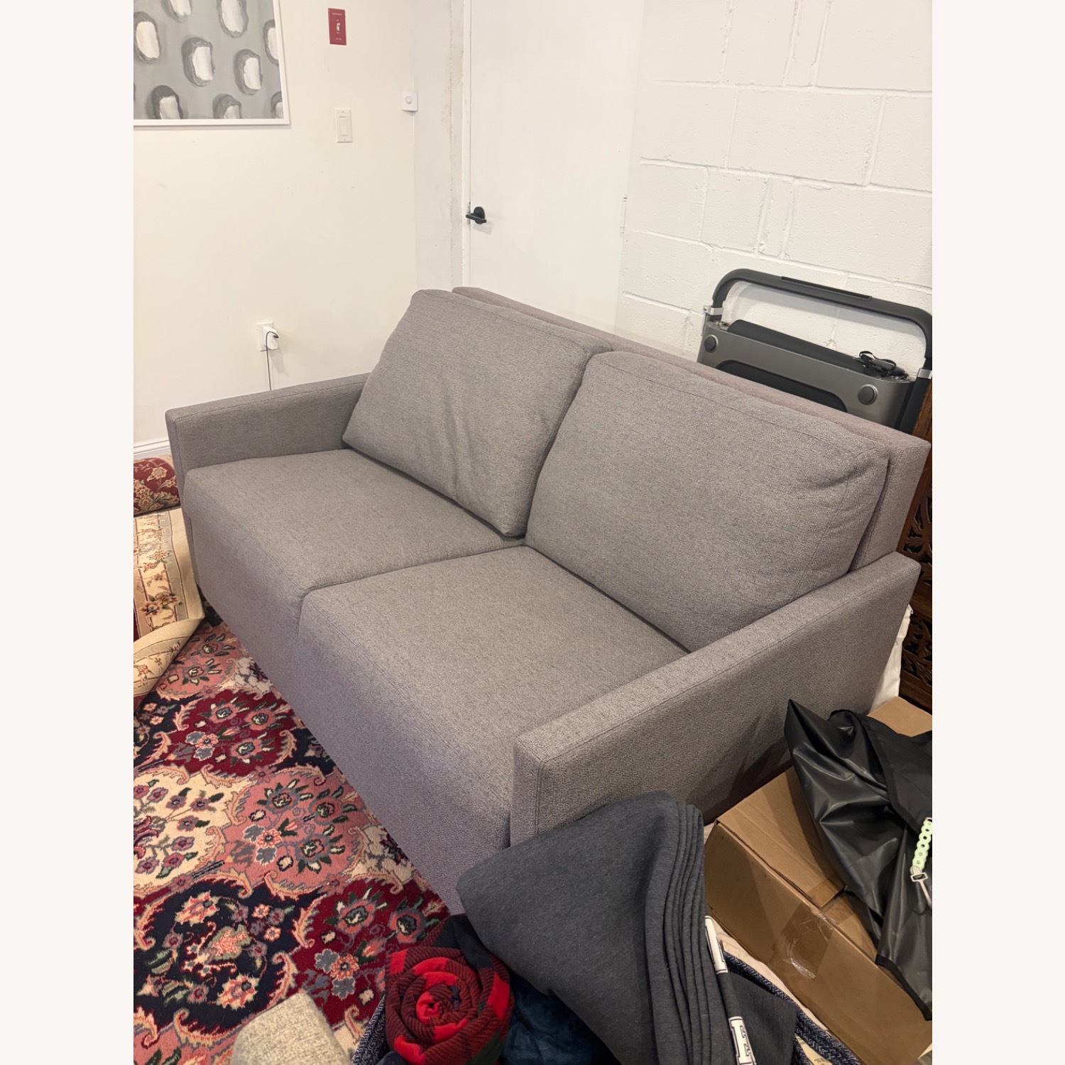 American Leather Bentley Gray Fabric Sleeper Sofa - image-2