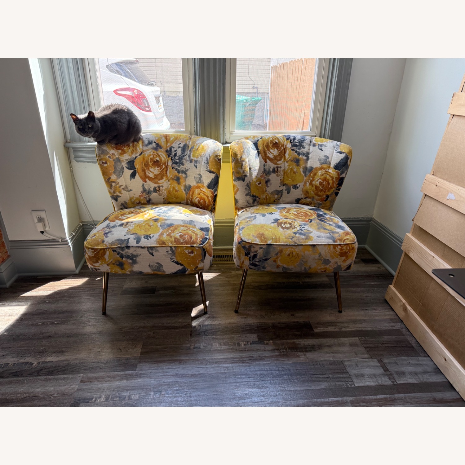 Home Depot Yellow Fabric Dining Chairs - image-3