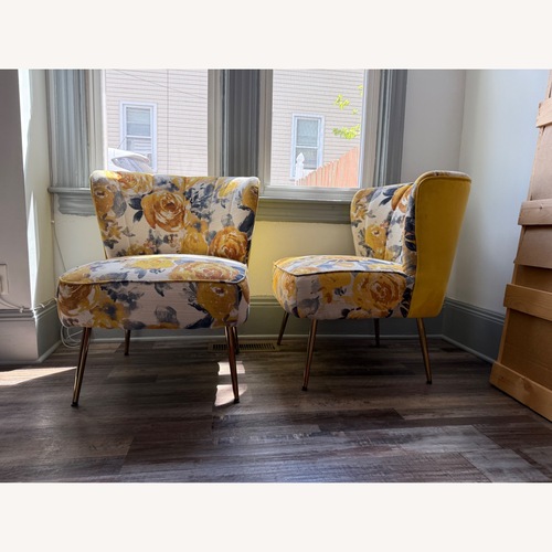 Used Home Depot Yellow Fabric Dining Chairs for sale on AptDeco