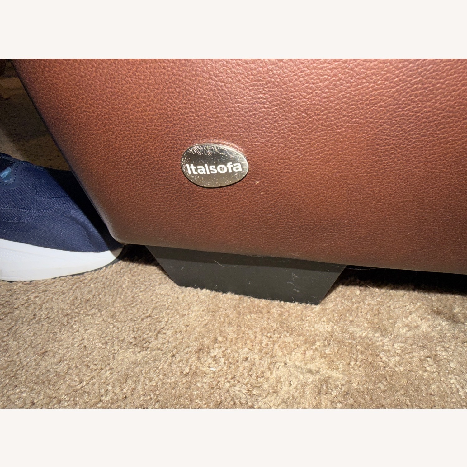 Macy's Dark Brown Leather Sleeper Sofa - image-4