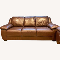 Macy's Dark Brown Leather Sleeper Sofa
