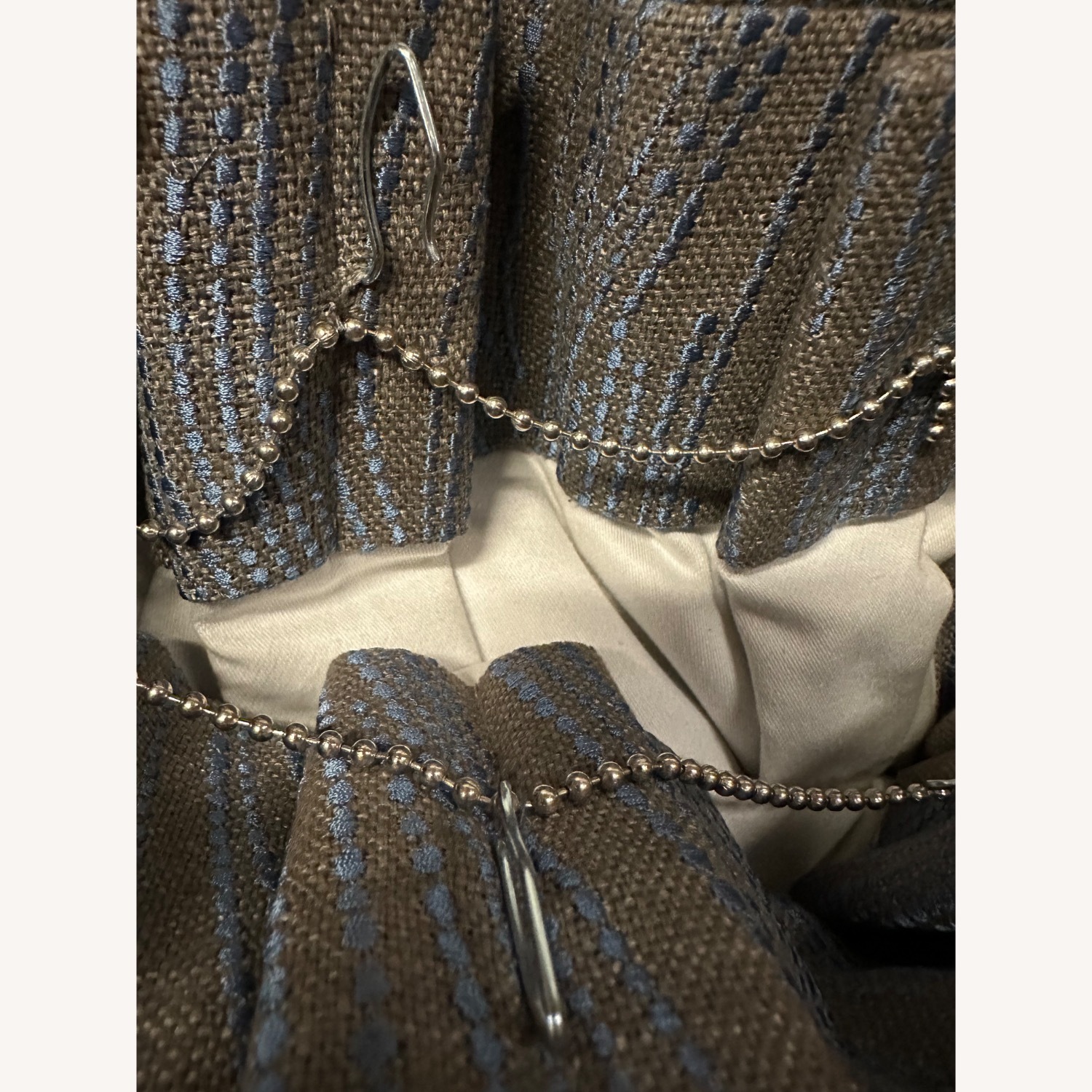 Grey Curtain with Blue Embroidery (Blackout) - image-4