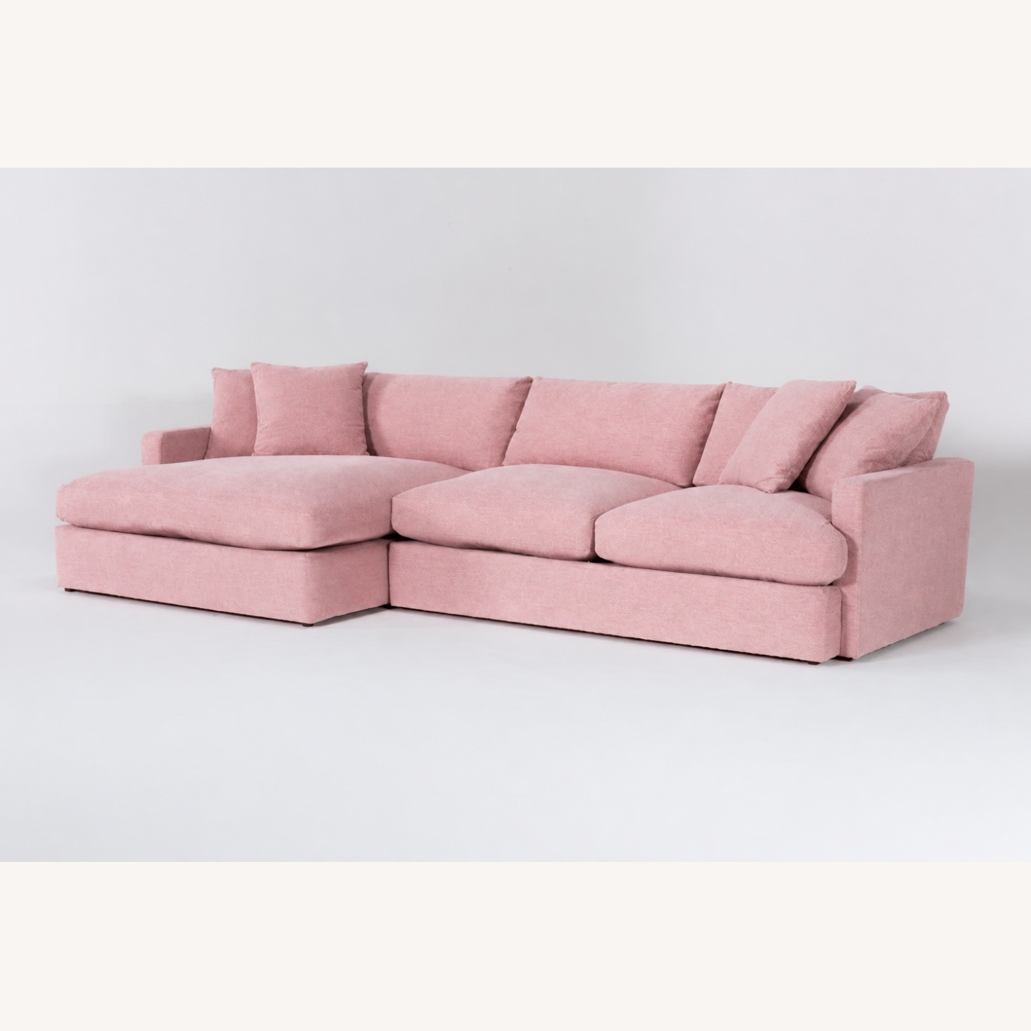 Living Spaces Pink Velvet 2 Piece Sectional - image-6