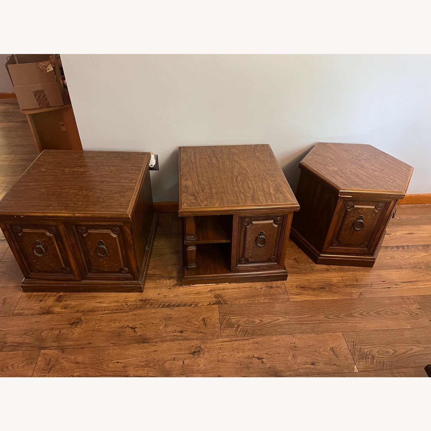 Dark Brown Wood Side Tables - image-1