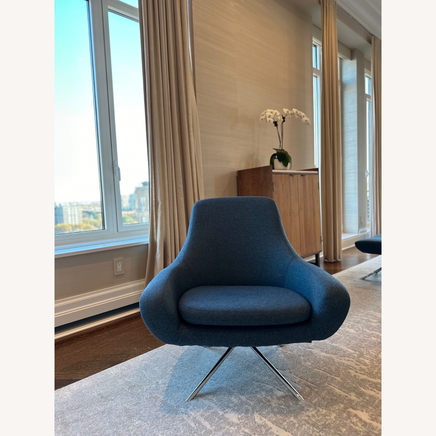 Design Within Reach Noomi Blue Fabric Armchair - image-3