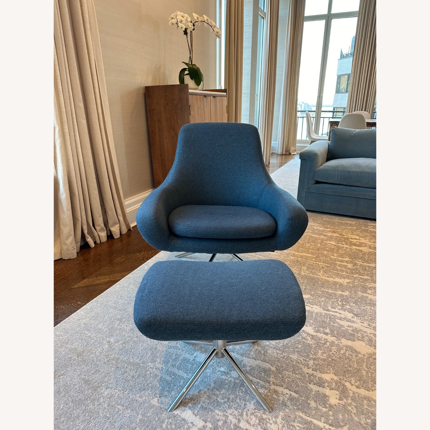 Design Within Reach Noomi Blue Fabric Armchair - image-4