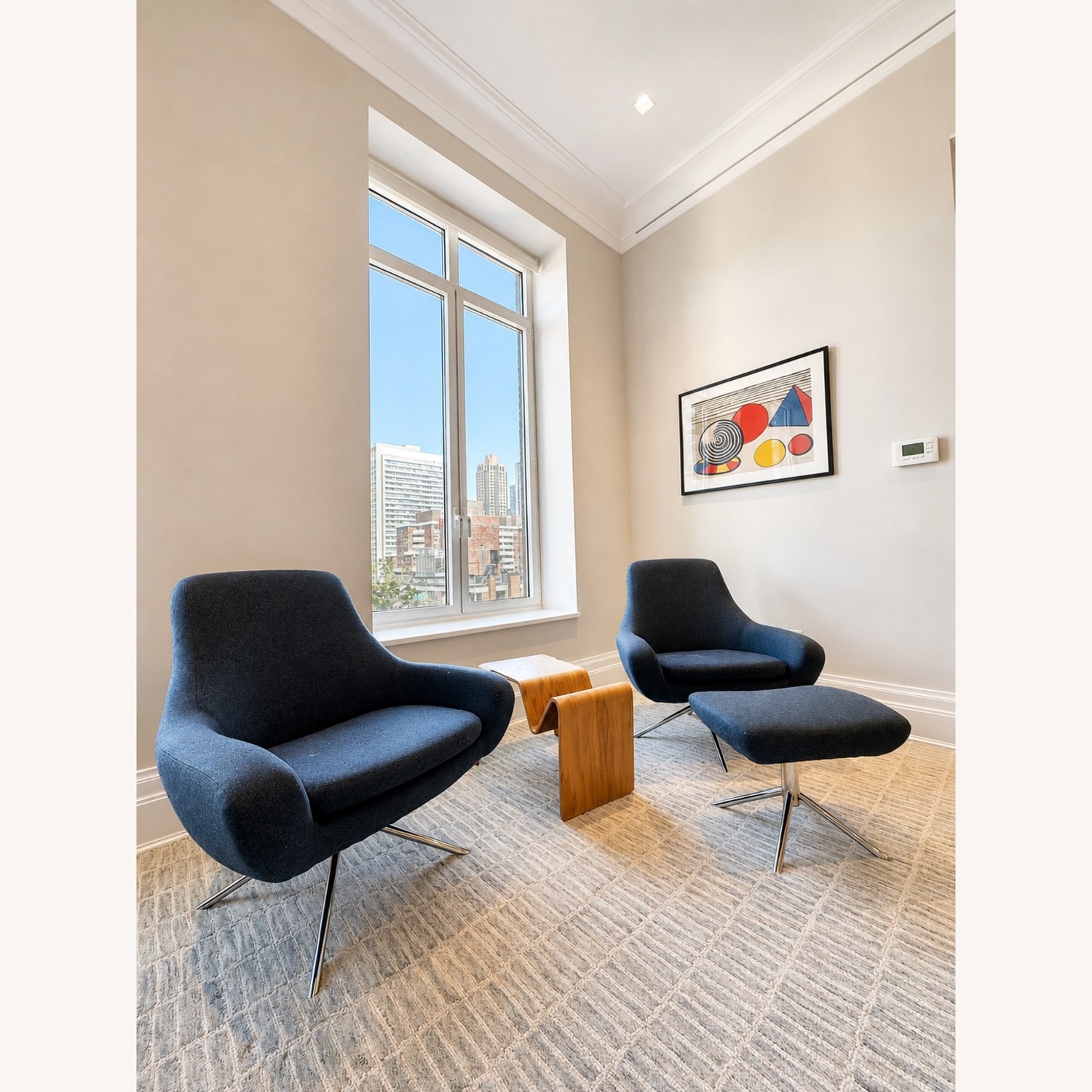 Design Within Reach Noomi Blue Fabric Armchair - image-1