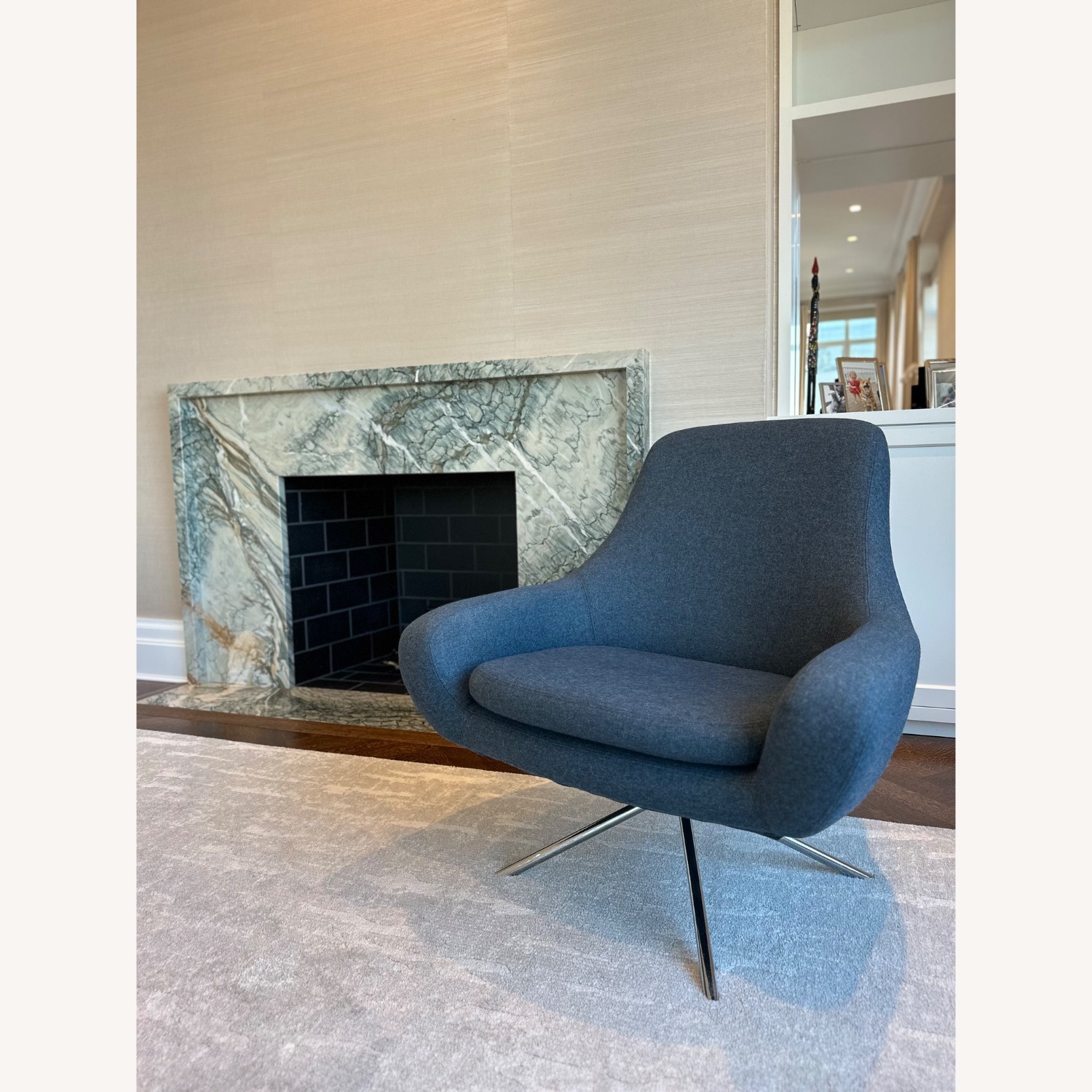 Design Within Reach Noomi Blue Fabric Armchair - image-2