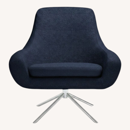 Used Design Within Reach Noomi Blue Fabric Armchair for sale on AptDeco