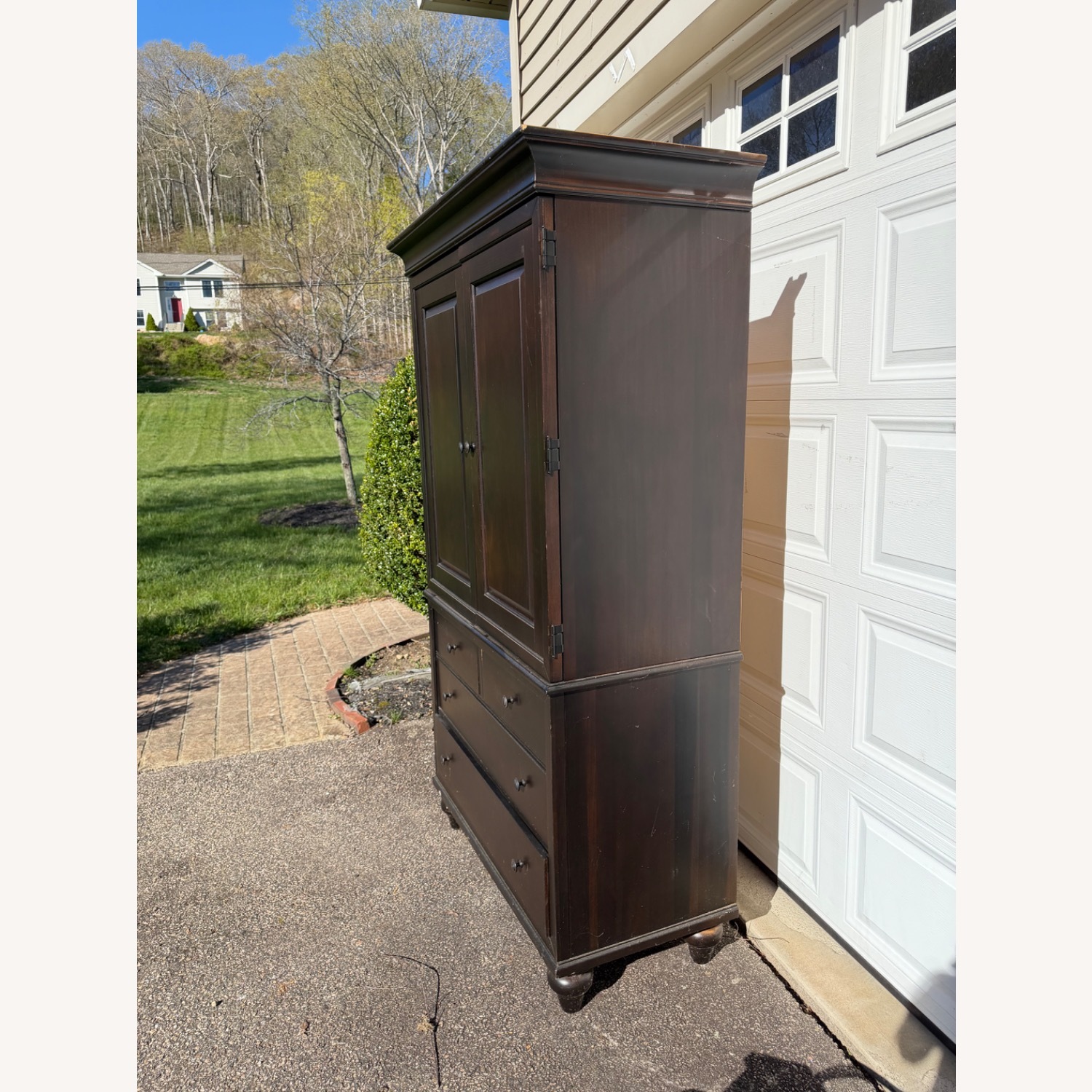 Kincaid Furniture Dark Brown Wood Armoire - image-8