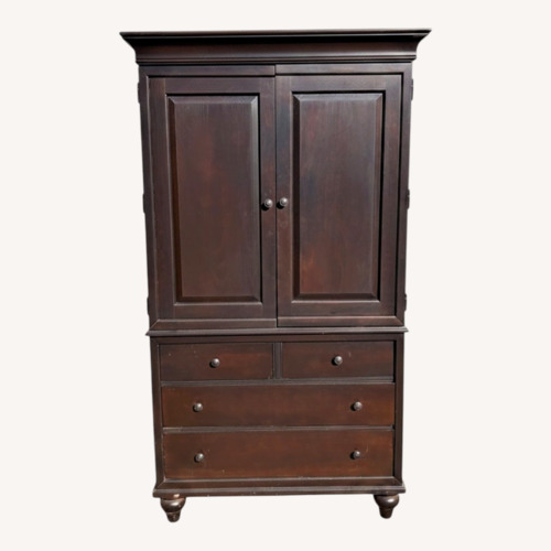 Used Kincaid Furniture Dark Brown Wood Armoire for sale on AptDeco