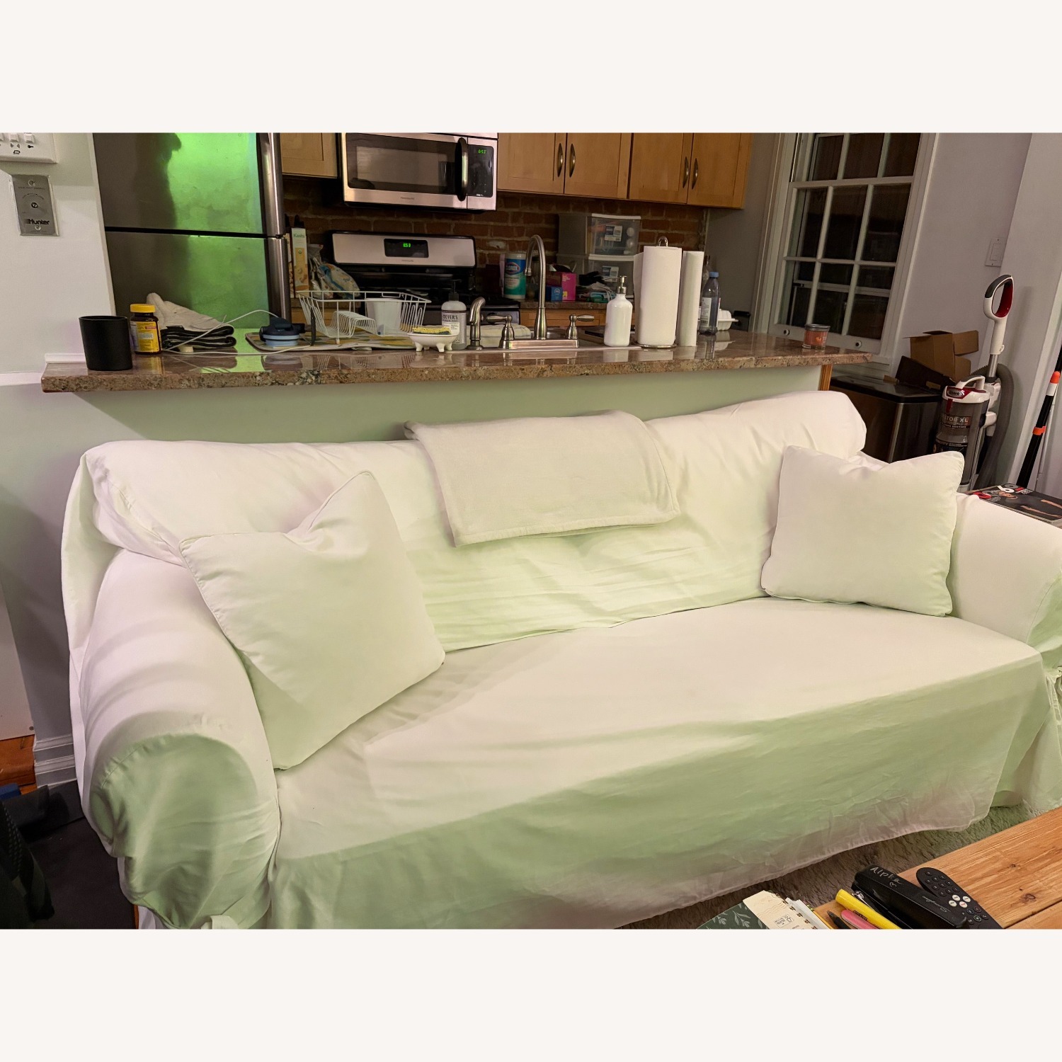 Wayfair Lark Manor White Fabric 2 Seater Sofa - image-2