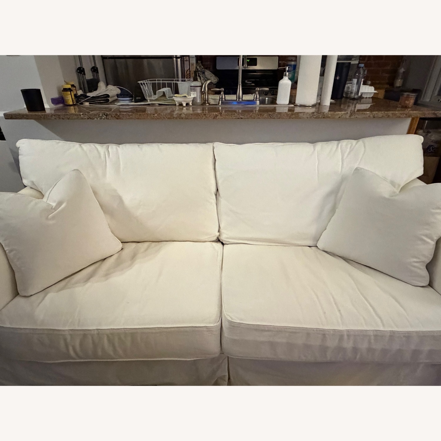 Wayfair Lark Manor White Fabric 2 Seater Sofa - image-5