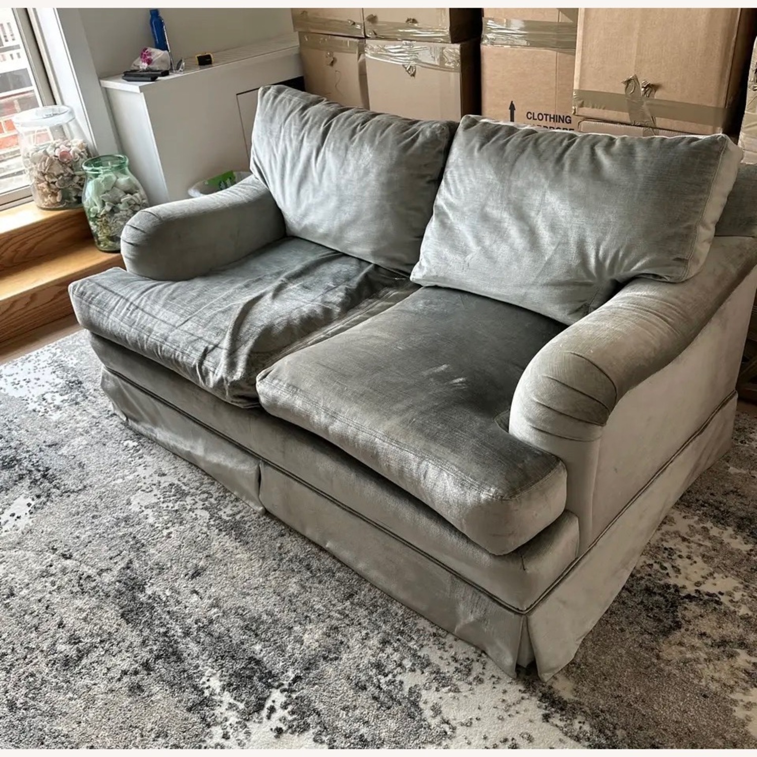 Beacon Hill Silver Velvet Loveseat - image-5