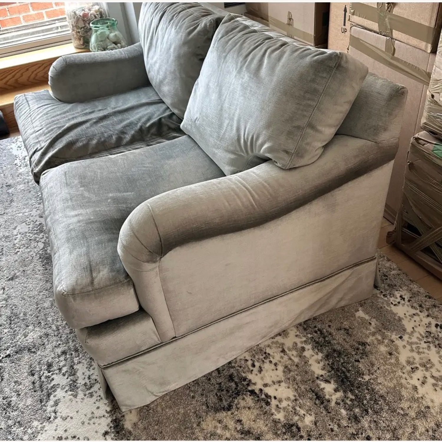 Beacon Hill Silver Velvet Loveseat - image-4