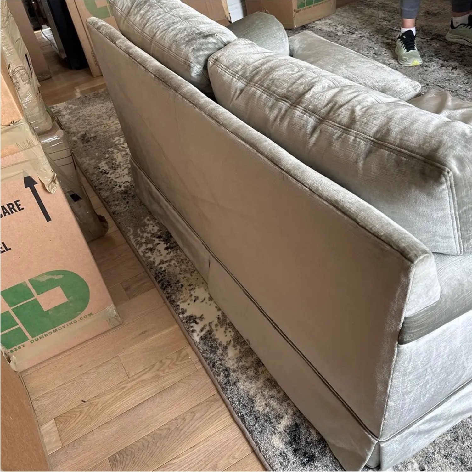 Beacon Hill Silver Velvet Loveseat - image-6