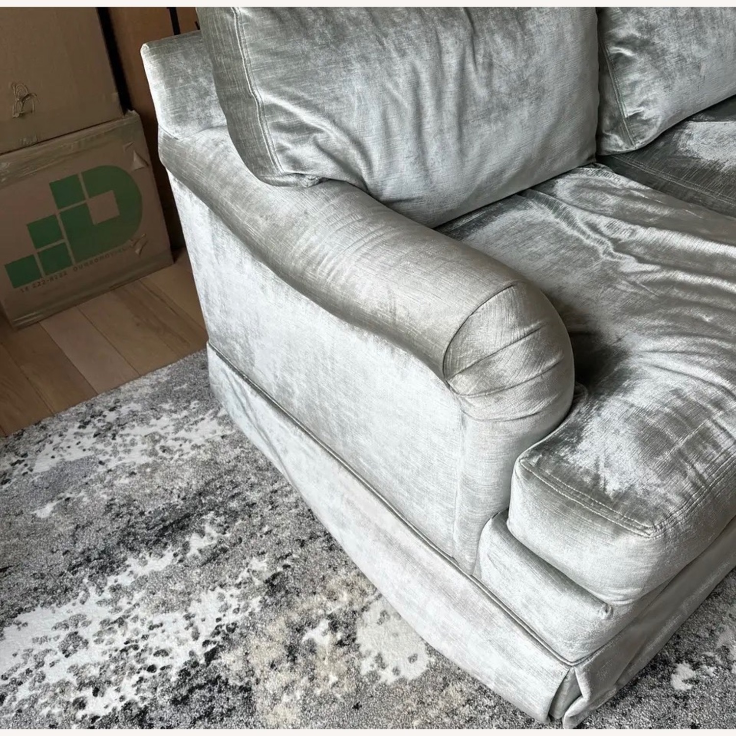 Beacon Hill Silver Velvet Loveseat - image-3