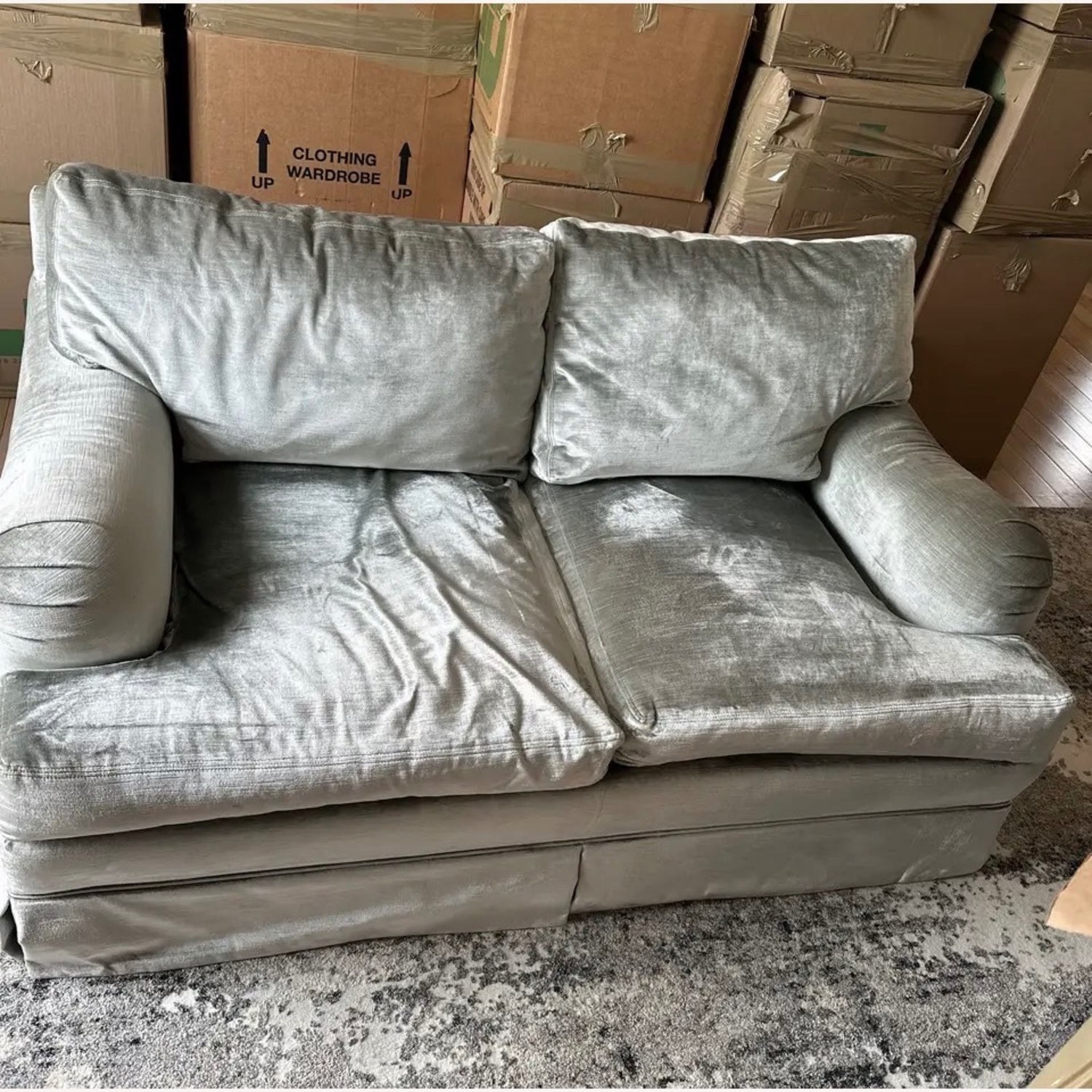 Beacon Hill Silver Velvet Loveseat - image-2