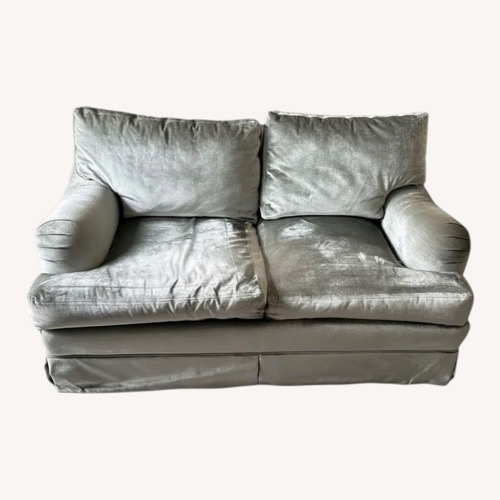 Used Beacon Hill Silver Velvet Loveseat for sale on AptDeco