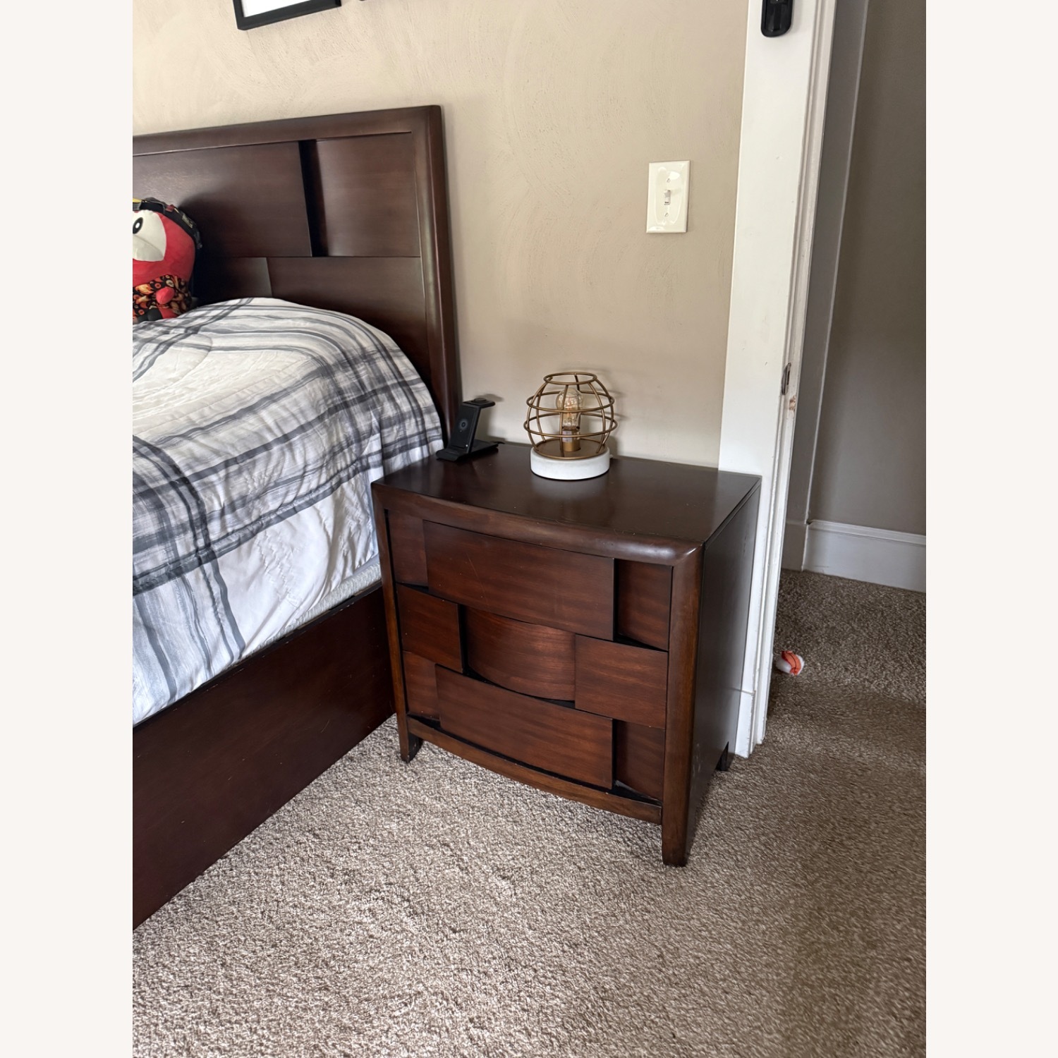 Rooms To Go Dark Brown Wood Nightstand - image-2