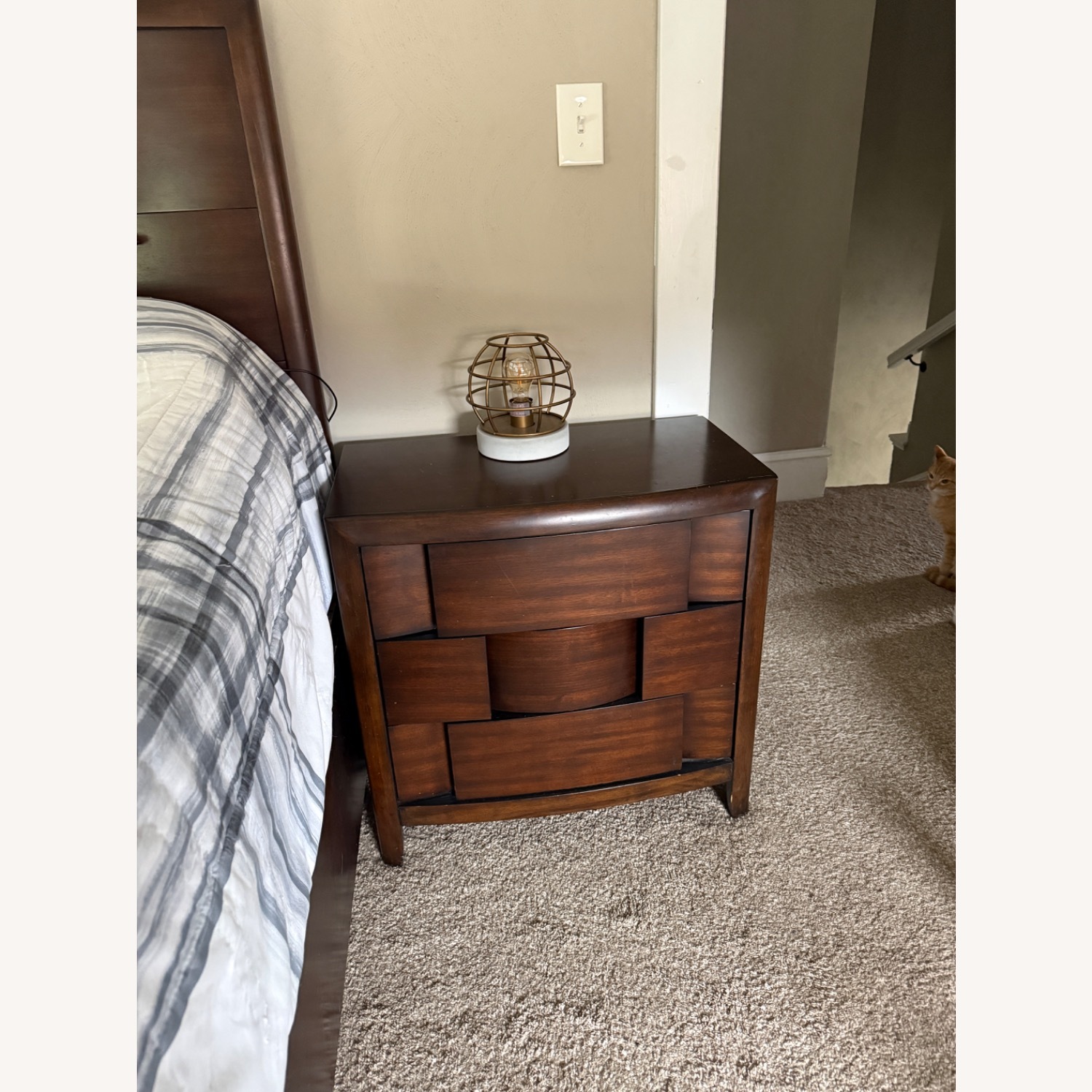Rooms To Go Dark Brown Wood Nightstand - image-1